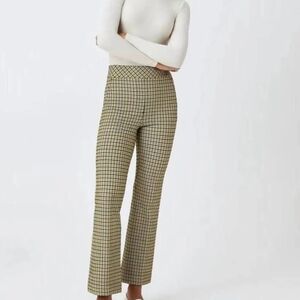 Spanx The Perfect Pant Kick Flare in Yellow and Black Houndstooth Size L